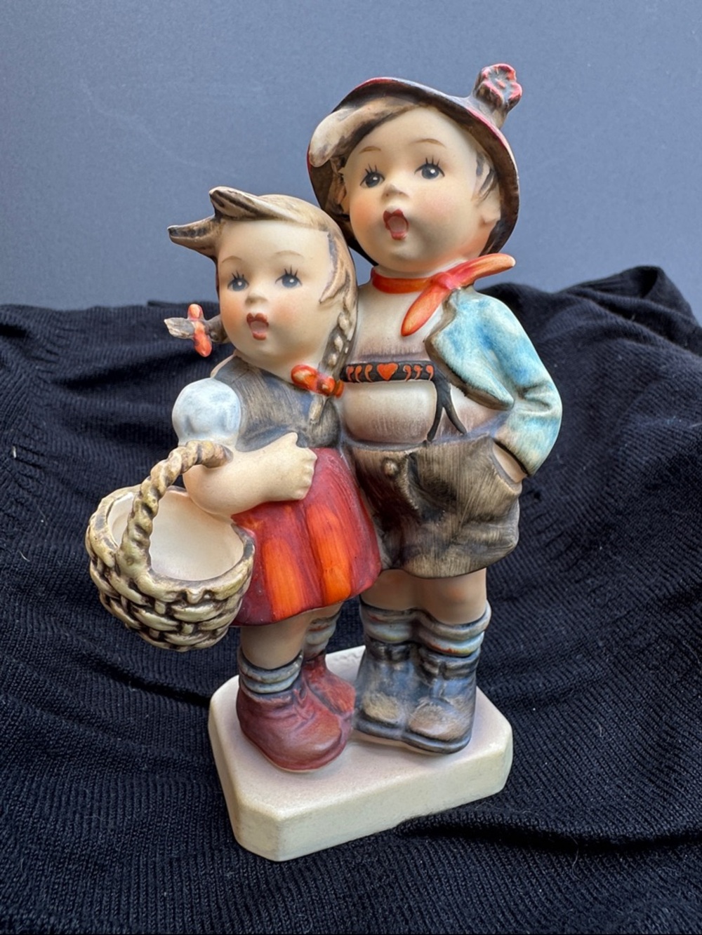 Hummel Porcelain: Surprise, large 94/1, blue W Germany